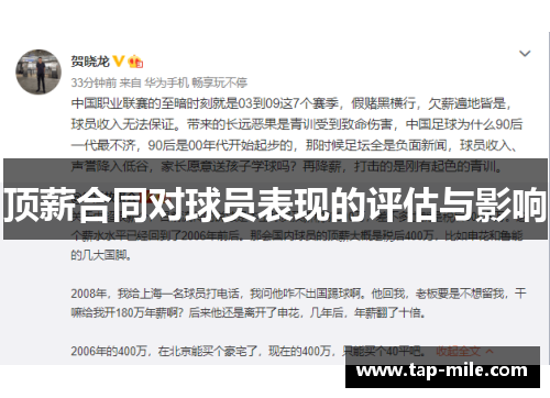 顶薪合同对球员表现的评估与影响